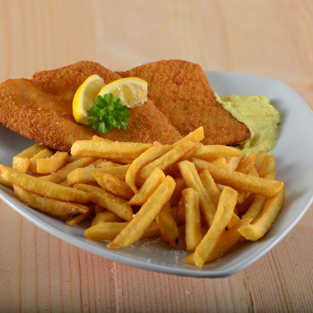 Fiskefilet med ekstra pomfritter