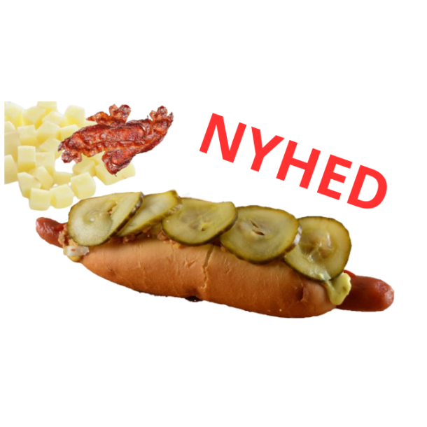  Ristet hotdog med ost &amp; bacon p�lse